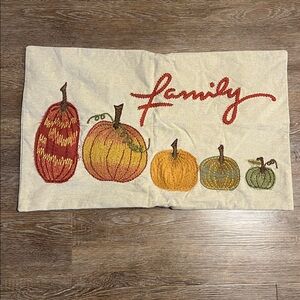 Pottery Barn Beige Cotton Fabric 16x26 Autumn Pillow Cover